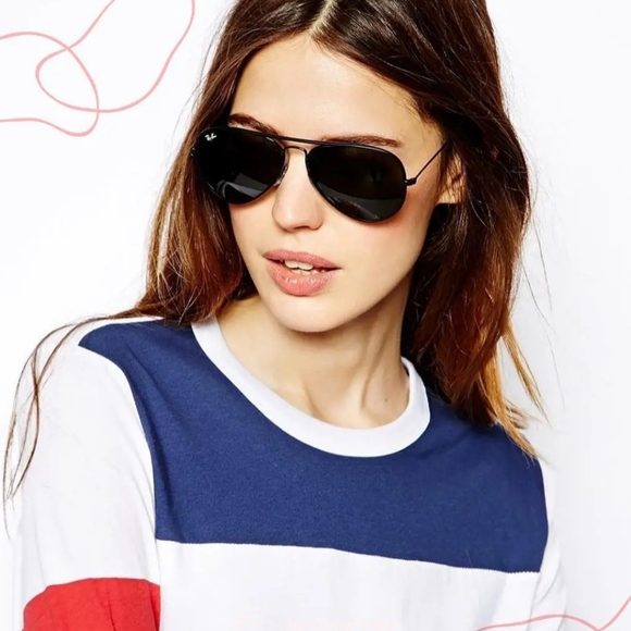 New Ray Ban Aviator Classic Black RB3025 main image 9